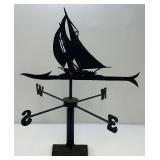 Antique Heavy Metal Sailboat Themed Weathervane 26" x 32"