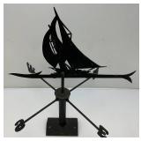 Antique Heavy Metal Sailboat Themed Weathervane 26" x 32"
