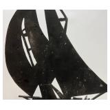 Antique Heavy Metal Sailboat Themed Weathervane 26" x 32"
