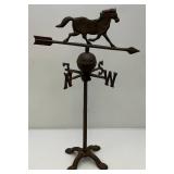 Vintage Cast Iron Horse Themed Weathervane 17" x 27"