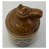 Two Collectible MCCormick "Platte Valley" Striaght Corn Whiskey Miniature Jugs 5" & 6 3/4"