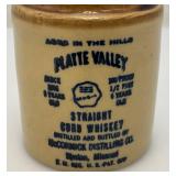 Two Collectible MCCormick "Platte Valley" Striaght Corn Whiskey Miniature Jugs 5" & 6 3/4"