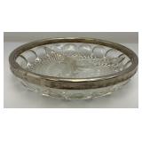 Three Vintage Silver Plate & Cut Glass Three Section Divided Bowls