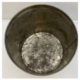 Antique Metal Canister With Lid And "SILVER LEAF LARD" Advertisement 12 1/2" x 14"