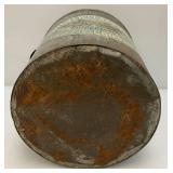 Antique Metal Canister With Lid And "SILVER LEAF LARD" Advertisement 12 1/2" x 14"