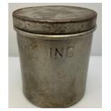 Very Heavy Metal "MODEL DAIRY INC." Cream Canister With Lid 9" x 10"