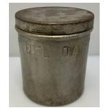 Very Heavy Metal "MODEL DAIRY INC." Cream Canister With Lid 9" x 10"