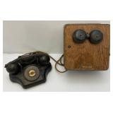 Antique KEllOGG Brand Wall Mount Table Top Phone
