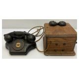 Antique KEllOGG Brand Wall Mount Table Top Phone