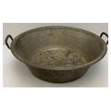 Large Galvanized Pan With Handles 7" x 22"