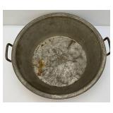 Large Galvanized Pan With Handles 7" x 22"