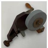 Antique Hand Turn Bench Grinder