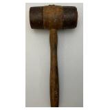 Antique Wooden And Metal Mallet 5 1/2" x 12 1/2"