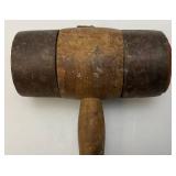 Antique Wooden And Metal Mallet 5 1/2" x 12 1/2"