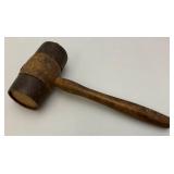 Antique Wooden And Metal Mallet 5 1/2" x 12 1/2"