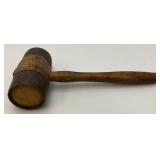 Antique Wooden And Metal Mallet 5 1/2" x 12 1/2"