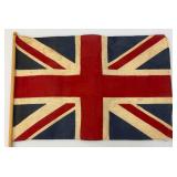 Antique British Flag 11" x 17" 30" Stick