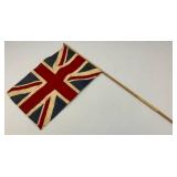 Antique British Flag 11" x 17" 30" Stick