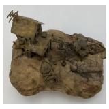 Vintage ALBERT GUIBARA Driftwood And Gilt Metal Art Sculpture Mid-Century Modern 7 1/2" x 8"