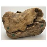 Vintage ALBERT GUIBARA Driftwood And Gilt Metal Art Sculpture Mid-Century Modern 7 1/2" x 8"