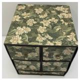 Vintage Cardboard Floral Oriental Style 5 Drawer Chest And More 12" x 13"