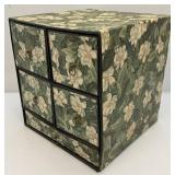 Vintage Cardboard Floral Oriental Style 5 Drawer Chest And More 12" x 13"