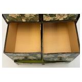 Vintage Cardboard Floral Oriental Style 5 Drawer Chest And More 12" x 13"