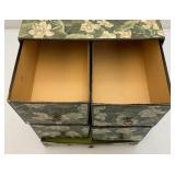 Vintage Cardboard Floral Oriental Style 5 Drawer Chest And More 12" x 13"