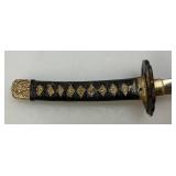 Very Cool Miniature All Metal Souvenir Samurai Sword Brought Back By An American Soldier 13"