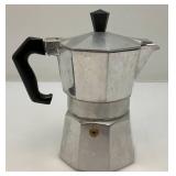 Vintage Junior Express Aluminum Expresso Stovetop Maker 1 Cup Personal Made in Italy 6"