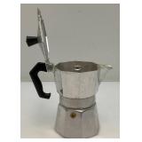 Vintage Junior Express Aluminum Expresso Stovetop Maker 1 Cup Personal Made in Italy 6"