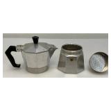 Vintage Junior Express Aluminum Expresso Stovetop Maker 1 Cup Personal Made in Italy 6"