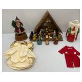 Misc. Vintage Christmas Décor Including Nativity Set And More