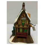 Vintage Dept. 56 Collectibles Including  Dickens "ASHLEY POND SKATING PARTY" Missing One Figure Set & Porcelain Evergreen Trees In Original Box