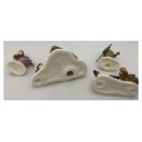 Vintage Dept. 56 Collectibles Including  Dickens "ASHLEY POND SKATING PARTY" Missing One Figure Set & Porcelain Evergreen Trees In Original Box