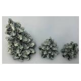 Vintage Dept. 56 Collectibles Including  Dickens "ASHLEY POND SKATING PARTY" Missing One Figure Set & Porcelain Evergreen Trees In Original Box