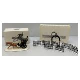 Vintage Dept. 56 Heritage Collection "KINGS ROAD CAB" And "VICTORIAN WROUGHT IRON FENCE & GATE" In Original Boxes