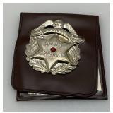 Vintage Collectible Junior Deputy Marshall Badge With Identification Card And Vinyl Wallet