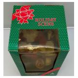 Vintage Merry Christmas Holiday Scene Lights Up And Plays Christmas Carols In Original Box