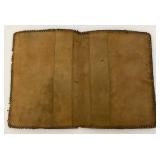 Antique MELLEN 1913 Signed Embossed Leather Book Cover With Dyed Image (Water Stain Present 8" x 10"