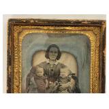 Antique Tintype Woman And Children