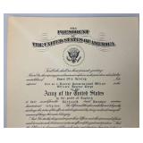 1952 United States Of America Army Officers Grade Certificate