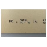 1952 United States Of America Army Officers Grade Certificate