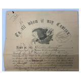 1965 CIVIL WAR ERA United States Of America Discharge Papers Signed By Edward Byrne Major Commanding The Regiment