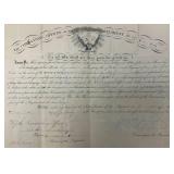 1965 CIVIL WAR ERA United States Of America Discharge Papers Signed By Edward Byrne Major Commanding The Regiment