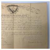 1965 CIVIL WAR ERA United States Of America Discharge Papers Signed By Edward Byrne Major Commanding The Regiment