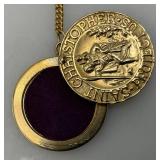 Vintage St. Christopher Protect Us Gold Tone Locket Keychain