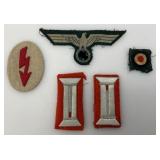 World War II GERMAN Patches With Letter For Provenance, Including Artillery Officer & Artillery OR