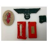 World War II GERMAN Patches With Letter For Provenance, Including Artillery Officer & Artillery OR