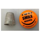 Vintage Collectible Items And Hand Carved And Inlayed Wooden Box